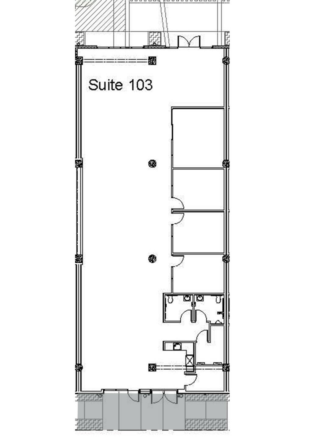 Building 1 Suite 103-4,896 rsf Building 1, Suite 103 Features Large conference room with sliding glass doors Three private offices or break-out rooms Large open area with 22 high