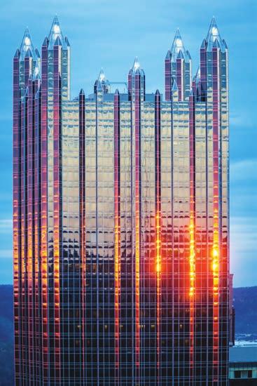72 PPG PLACE AND OBELISK 1984 JOHNSON/BURGEE ARCHITECTS Stanwix Street between Third and Fourth Avenues Internationally renowned architects Philip Johnson and John Burgee designed the headquarters of