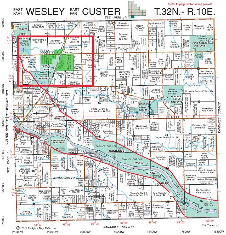 PLAT MAP OF WESLEY TOWNSHIP 235 ACRE ON BALLOU ROAD Plat Map reprinted with