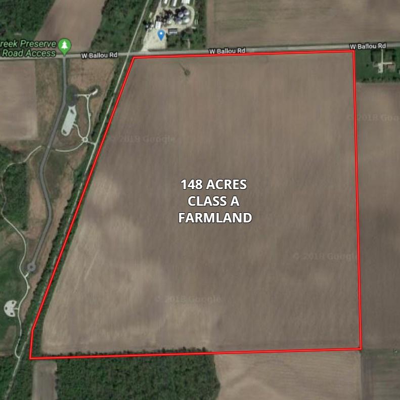 AERIAL MAP OF 148 ACRES ON BALLOU ROAD,