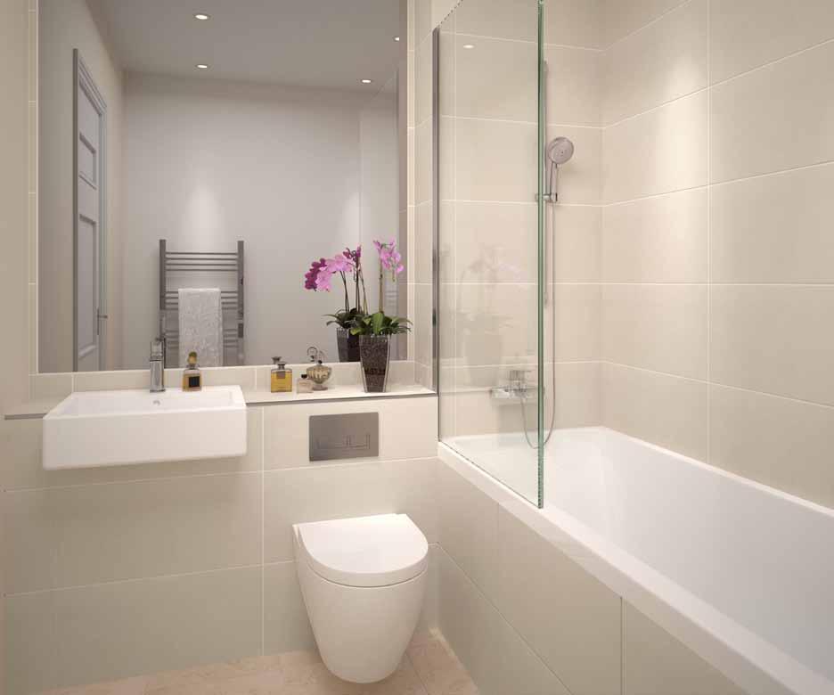 The Bathrooms Specifications Duravit basins Hansgrohe taps and thermostatically controlled bath and shower mixers Gemini porcelain tiles Karndean - Arizona floor tiles