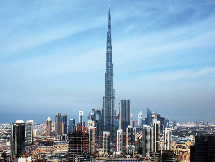 Figure 1. The 828 m tall Burj Khalifa dominates the Dubai skyline as the world s tallest structure by far (www.imresolt.