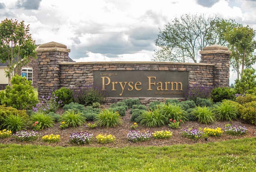 Maintenance-Free Ranch Homes, in a Charming Clubhouse Community We offer the best of both worlds at the Cottages at Pryse Farm: proximity to city life while