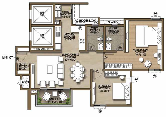 92 Sq.m. 864 Sq.ft. / 80.28 Sq.m. J-239 to J-1739 G42 to J-842, J-1242 to J-1742 SUPER BUILT-UP AREA CARPET AREA TYPICAL UNIT NUMBERS 1,320 Sq.