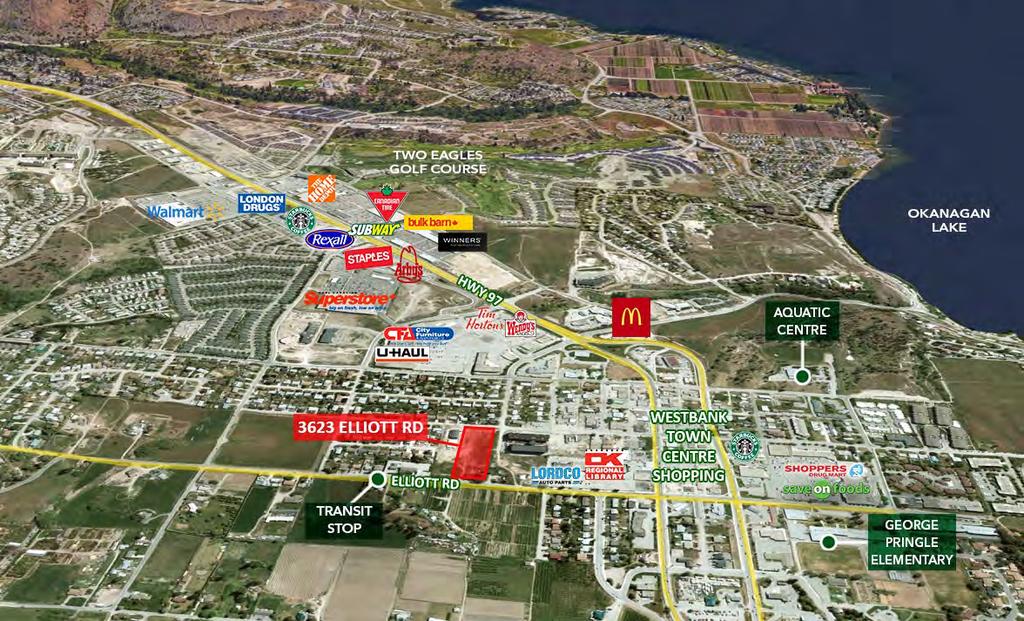 AERIAL MAP The property is exceptionally well located just steps to Westbank Town Centre commercial core, and