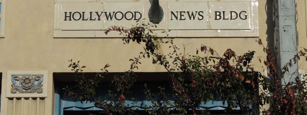 Wilcox Hollywood News panel sign,