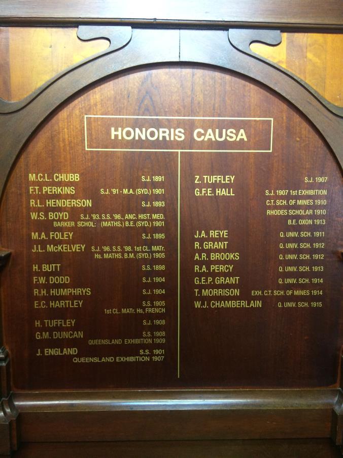 Townsville Grammar School WW1 Honour Board (Photos with permission