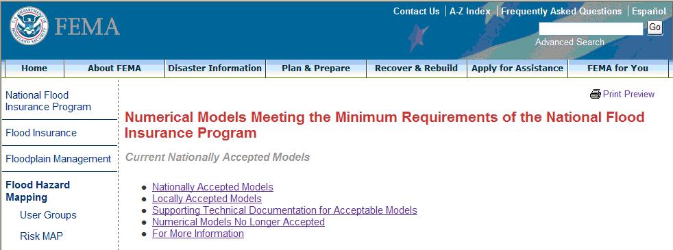 Accepted Models http://www.fema.
