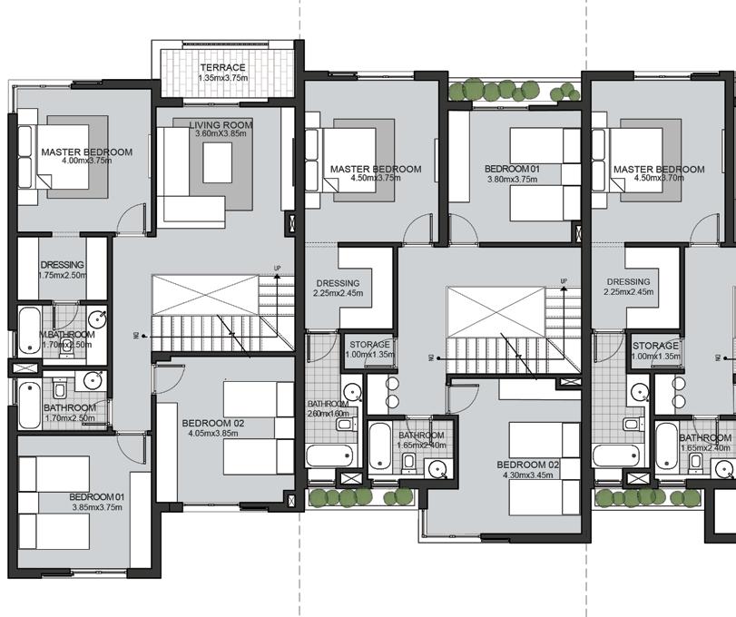 TOWNHOUSE FIRST FLOOR TOWNHOUSE ROOF FIRST FLOOR AREA: 111M2 FIRST