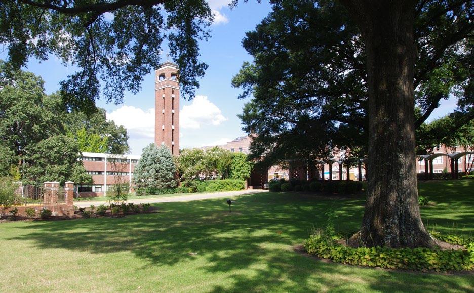 Fig. 9. A.L. Aydellot, view northeast toward the bell tower and Maurelian Hall, Christian Brothers University, Memphis, Tennessee, 1955 is connected to St.