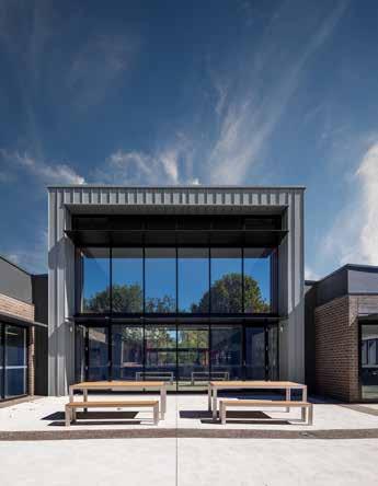 The entry is humbling and dark; providing a striking contrast to the central collaboration space, which is enjoyably light filled with high ceilings, yet of a considered scale suitable for high