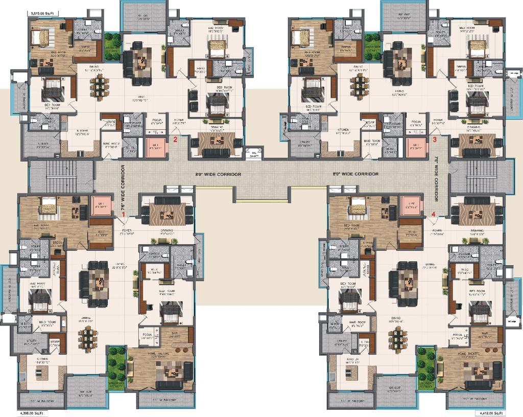 TYPICAL floor plan 3,615 SQ.