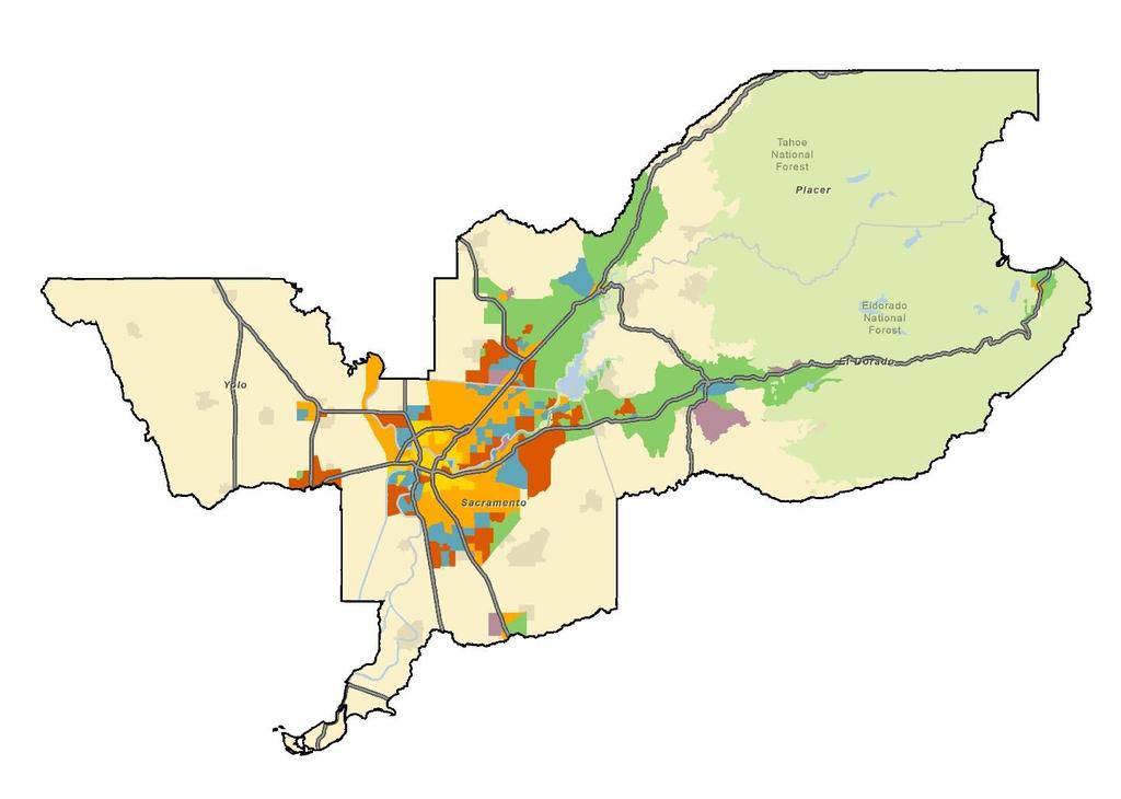 Sacramento Region Suburbs Characterized Examples: Established