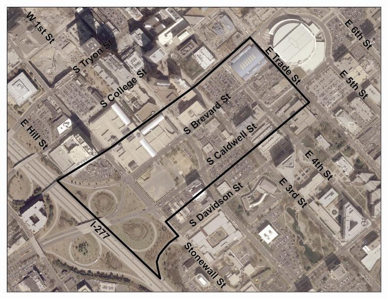 access from surface or structured parking will be allowed for "right in" and "right out" access along the Trade Street portion of the Tryon Street Mall. (2) Brevard Street Area.