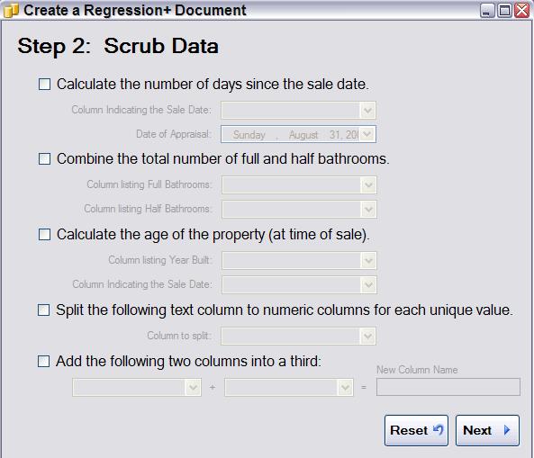 DATA SCRUBBER The data scrubber helps you to prepare data