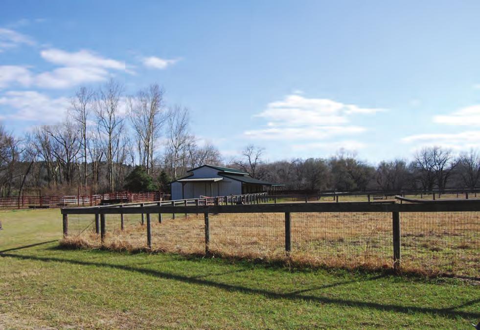 The ranch has the following barns and outbuildings: A large 36 X 72 metal horse barn with 7 stalls on a concrete slab, with an attached 14 X 72