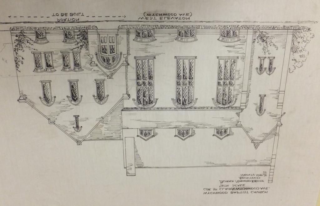 Architectural Drawing, Wychwood Baptist Church, 1911: showing the design for the complex prepared by