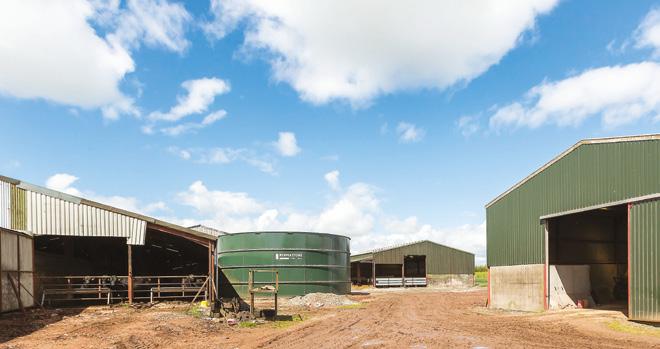 Modern Buildings 1. Former Dairy Buildings / Bull Pens (25.6m x 9.5m) Predominantly stone and slate construction with part brick walls and replacement corrugated roof sheets. 2.