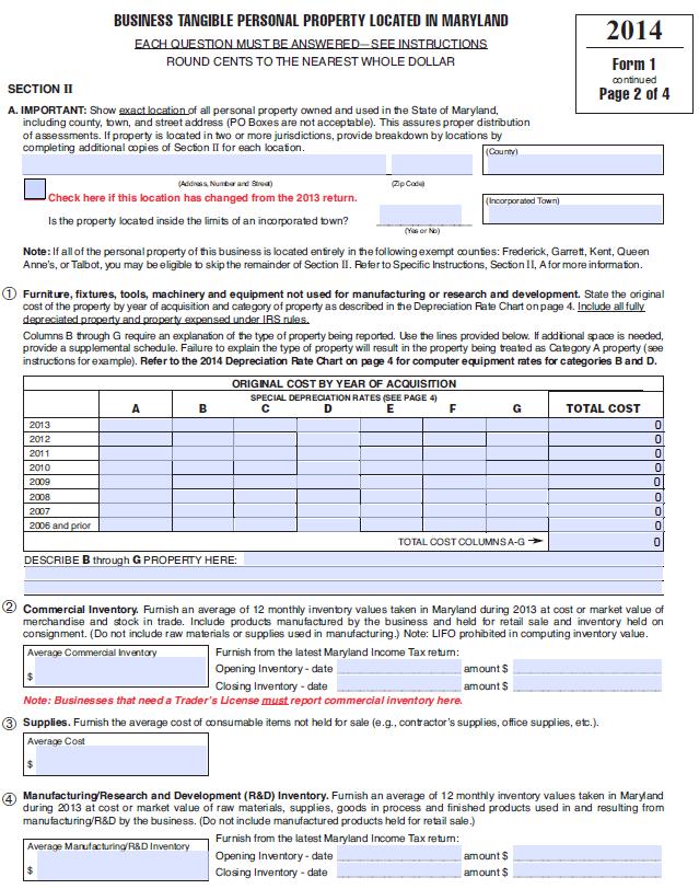 Personal Property Form 1 Page 2 PPA Wm.