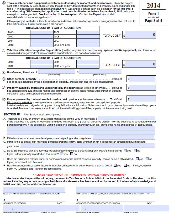 Personal Property Form 1 Page 3 PPA Wm.