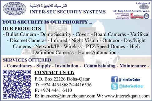 10 Issue No. 2618 Tuesday 24 October 2017 Classifieds REAL ESTATE SECURITY SYSTEM & SOLUTION ADAM REAL ESTATE COMPANY Al Kuwari Building, 8th Floor, Al Sadd, Near Sebstain Rest.