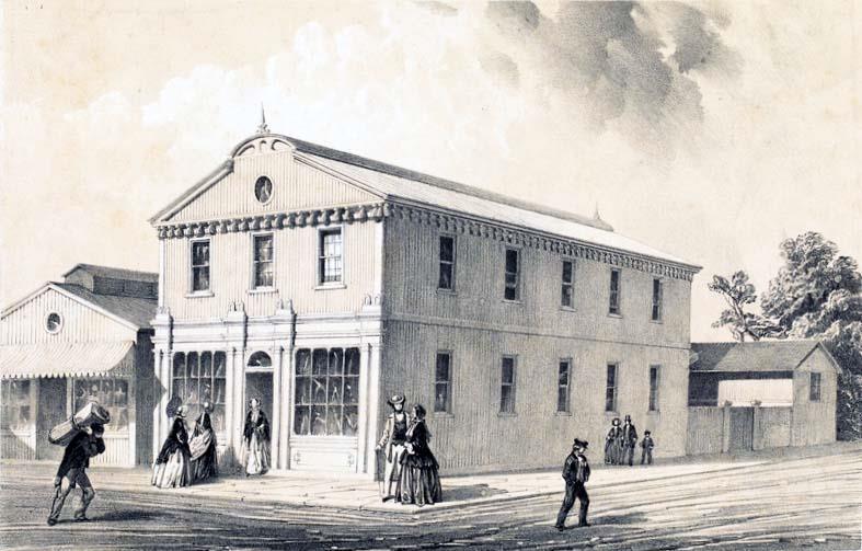 half-drowned or half-baked 143 Hood s store John Hood s Store, Russell Street, Melbourne, by J H Porter 1853-4: La Trobe Collection, State Library of Victoria.