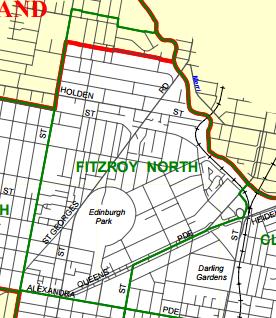 half-drowned or half-baked 43 Fitzroy North Suburban Boundary (as shown in the official map of City of Yarra, Suburb Names and Boundaries 21 ) Historical features north of Holden Street Many of the