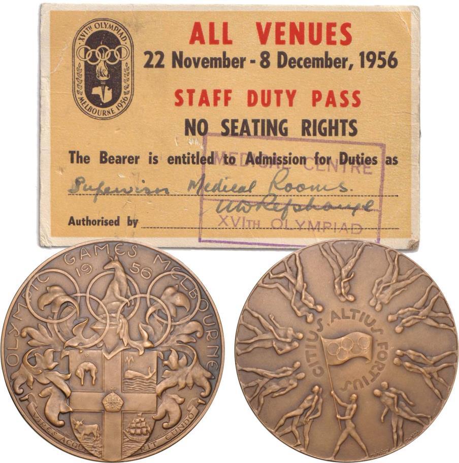 half-drowned or half-baked 65 K G Luke manufactured medals for the 1956 Melbourne Olympic Games to the design of the Melbourne sculptor Andor Meszaros (1900-1972).