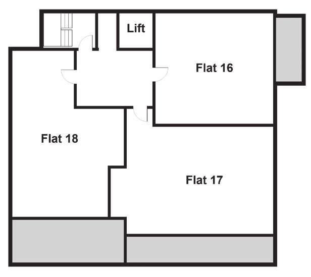 Flat 16 Fourth floor 50.4 m 2 / 8.64 x 3.45 m Bedroom 6.39 x 2.88 m These floor plans are for representation purposes only.