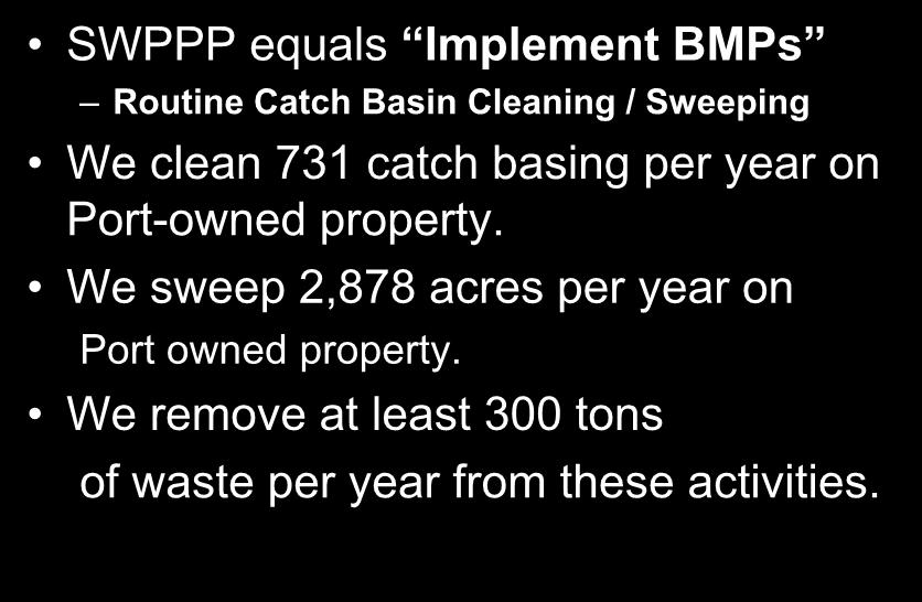 Implementation of SWPPPs SWPPP equals Implement BMPs Routine Catch