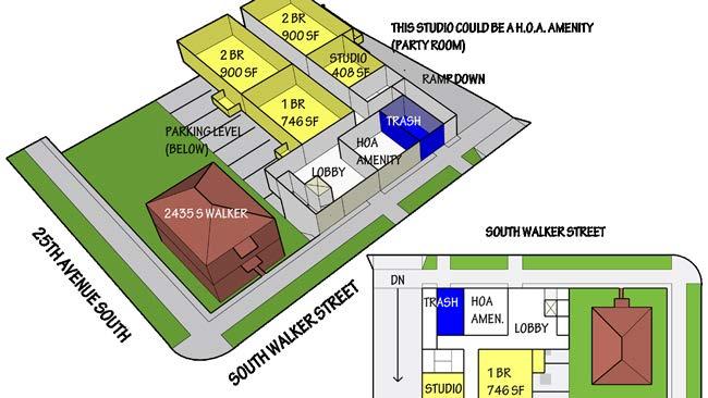 Page 2 South Walker Street Site Capacity Study Seattle 2017 Client: Africatown Community Land Trust Size: 35,000 SF - 7 Levels Role: Land Use Code Research