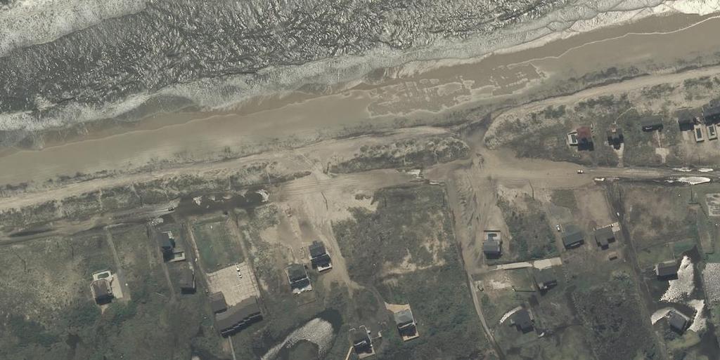 NC 12 Hatteras Village Hot Spot (R-3116B) Locations where dunes blew out