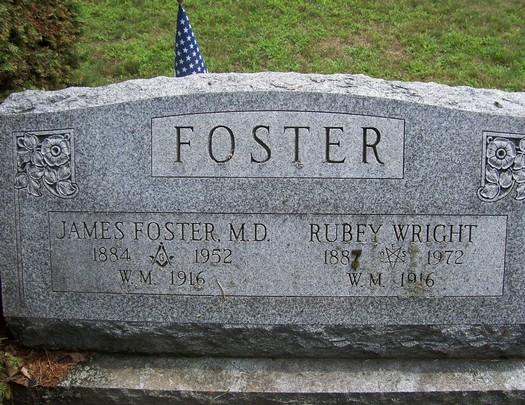 * James Bryon Foster MD and * Rubey Angeline Wright were married on 10 Jun 1907. * Rubey Angeline Wright was born on 16 Jan 1887 in Webster, Monroe Co., NY.