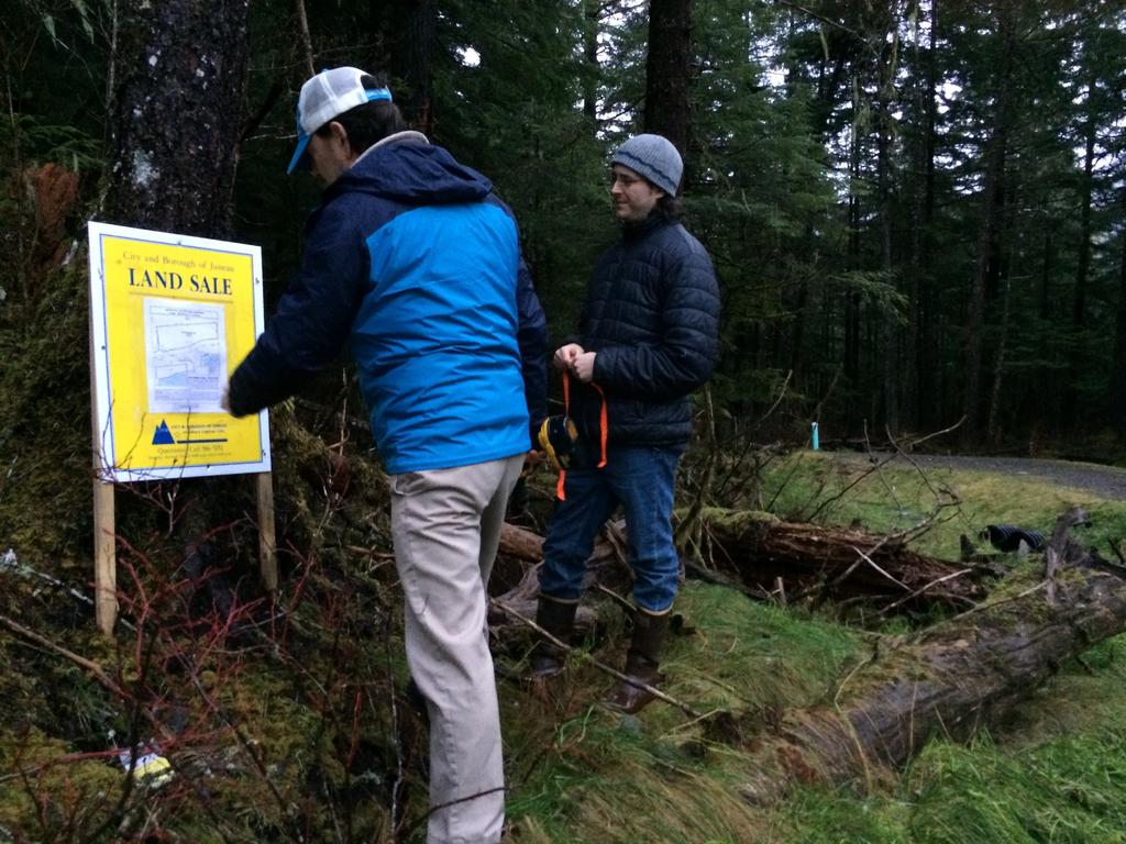CITY AND BOROUGH OF JUNEAU Over-the-Counter Land Sale Brochure Renninger Subdivision Lots 4 & 5 Lands Manager Greg Chaney and Deputy Lands Manager Dan Bleidorn mark Lot 4 in the Renninger Subdivision.