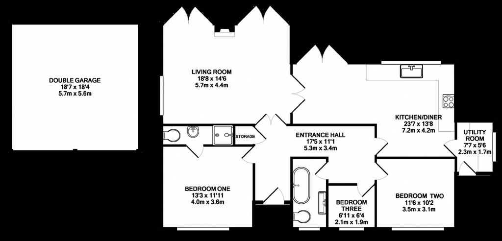 6 sq m) Garage: 344 sq ft (32 sq m) This plan