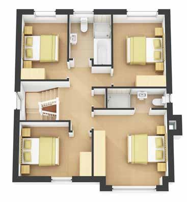 6m* Bedroom 3 8 11 x 11 8 2.7m x 3.6m Bedroom 4 11 3 x 7 8 3.4m x 2.3m Bathroom Total 1,355 sq.ft. 126 sq.m. First Floor Plans are not to scale, dimensions are approximate.
