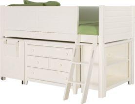 245-964R 3/3 All-In-One Low Loft Bed - Twin Detail with desk unit