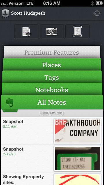 IPhone Evernote for Real
