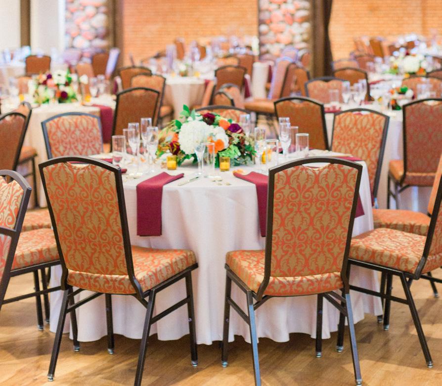 Inventory We provide numerous combinations of tables and chairs for your use, which are included in your rental fee. Our staff can assist you in determining the best layout for your event.