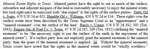 Minerals in Texas Accommodation doctrine