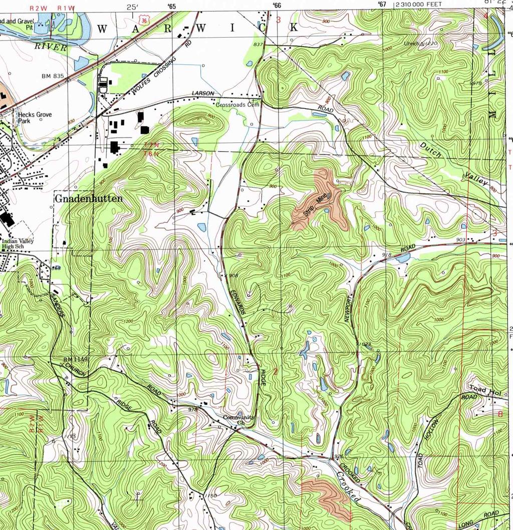 Historical Topographic Map N ADJOINING QUAD NAME: GNADENHUTTEN MAP YEAR: 1994 SERIES: 7.