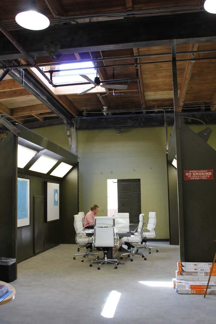 RENOVATIONS AT THE THORP BUILDING RENOVATED TO SUIT SUMMER 010 REPURPOSED PAINT BOOTH TO A CONFERENCE ROOM MODIFIED CEILING HUTCH TO SUPPORT AND ACCEPT N E W THERMAL PANE WINDOWS ROOF DECK