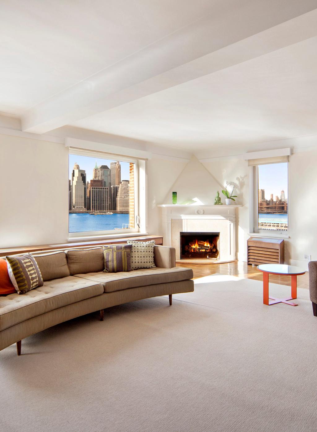 Her top-floor unit in Brooklyn Heights overlooks Broooklyn Bridge Park and has sweeping views of Manhattan.