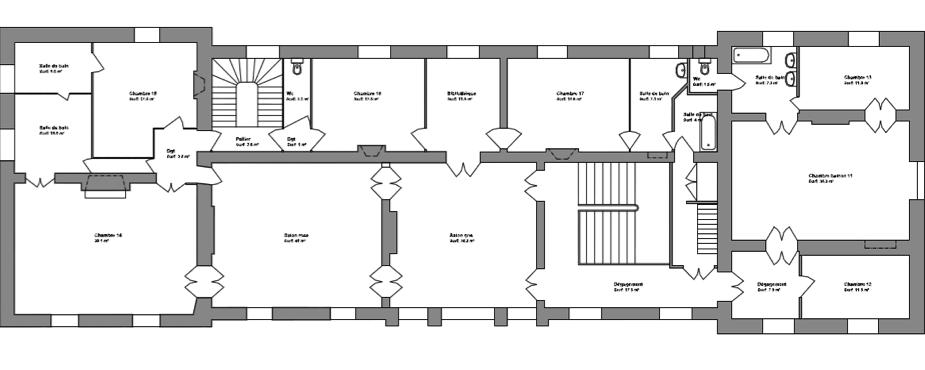 Floor plans : first floor Bathroom with shower and WC Public toilets