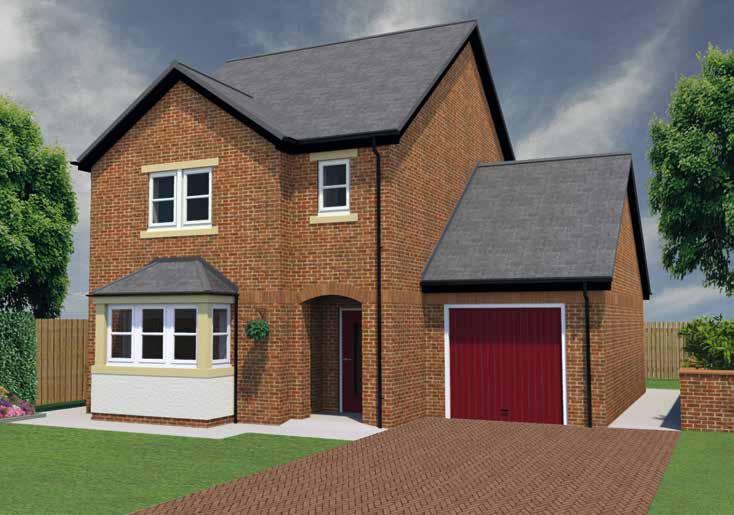 Plots: 5, 10, 16, 33, 59, 73 The Burdock 3 bedroom detached house with adjoining garage A very practical and stylish design with attractive bay and gable to the front,