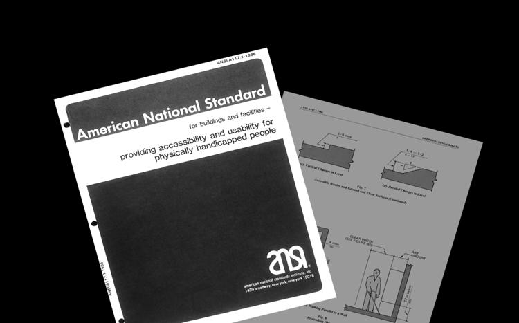 ANSI Standard ANSI Standard The Guidelines reference the 1986 ANSI (American National Standards Institute) A117.