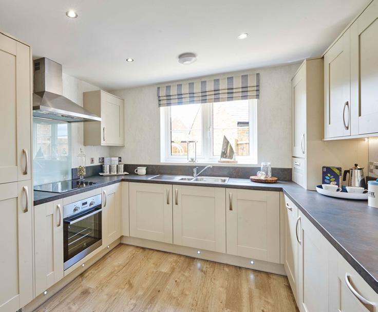 THE PASTURES COLLECTION Specification Kitchens Fitted kitchen with choice of door fronts* Choice of square edged laminate worktops with matching upstand* Stainless steel 1.
