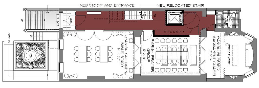 Proposed Use: Main Building Entrance & Stoop Parish Children / Bible Study Parish