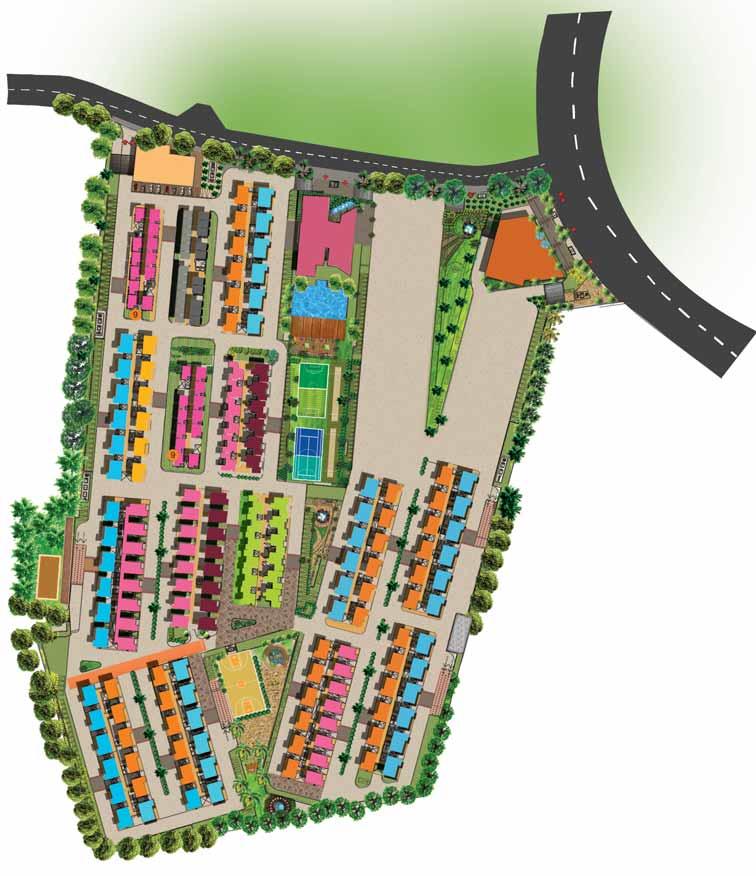 LINK ROAD TO ORR MASTER PLAN 1 ENTRANCE & EXIT GATE 2 JOGGING TRACK 3 ARCHERY 4 CRICKET PRACTICE NET 5 WATER BODY 6 HEALTH AND CULTURE CLUB 10 CHILDREN'S PLAY AREA 11 MULTI COURT 1 (MINI FOOTBALL