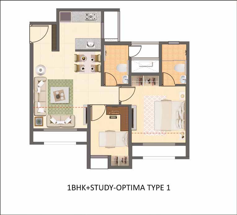 BHK OPTIMA - TYPE BHK OPTIMA - TYPE 4 4 4 4 WING A WING D WING A WING D WING A - FLAT NOS., WING D - FLAT NOS. 4, RERA CARPET AREA: 4.8 SQ. MT. (48 SQ. FT.) ENCLOSED BALCONY AREA:.4 SQ. MT. (9 SQ. FT.) WING A - FLAT NOS.